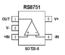 高速運算放大器RS 8751封裝腳位定義圖