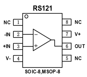 通用運算放大器RS 121封裝腳位定義圖1